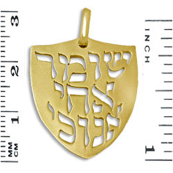 I Am My Brother's Keeper" 14K Gold Shield Pendant