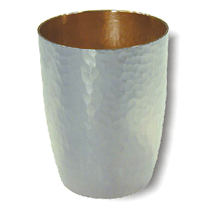 Round, hammered - 925 Silver Kiddush cup