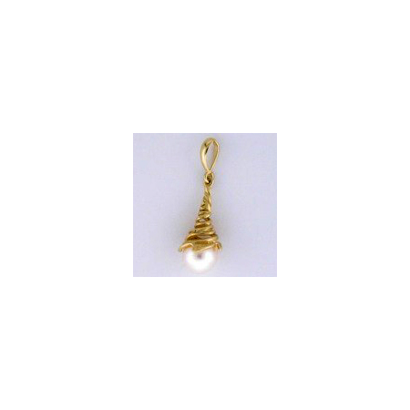 14K Gold pendant with pearl