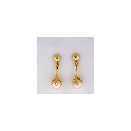 14K Gold earring with pearl