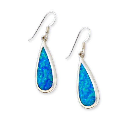 Silver and opal earrings