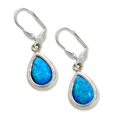 Silver and opal earrings