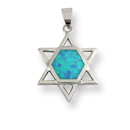 St. Silver Star of David pendant