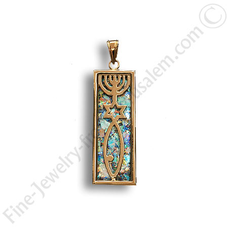 14K gold grafted in pendant